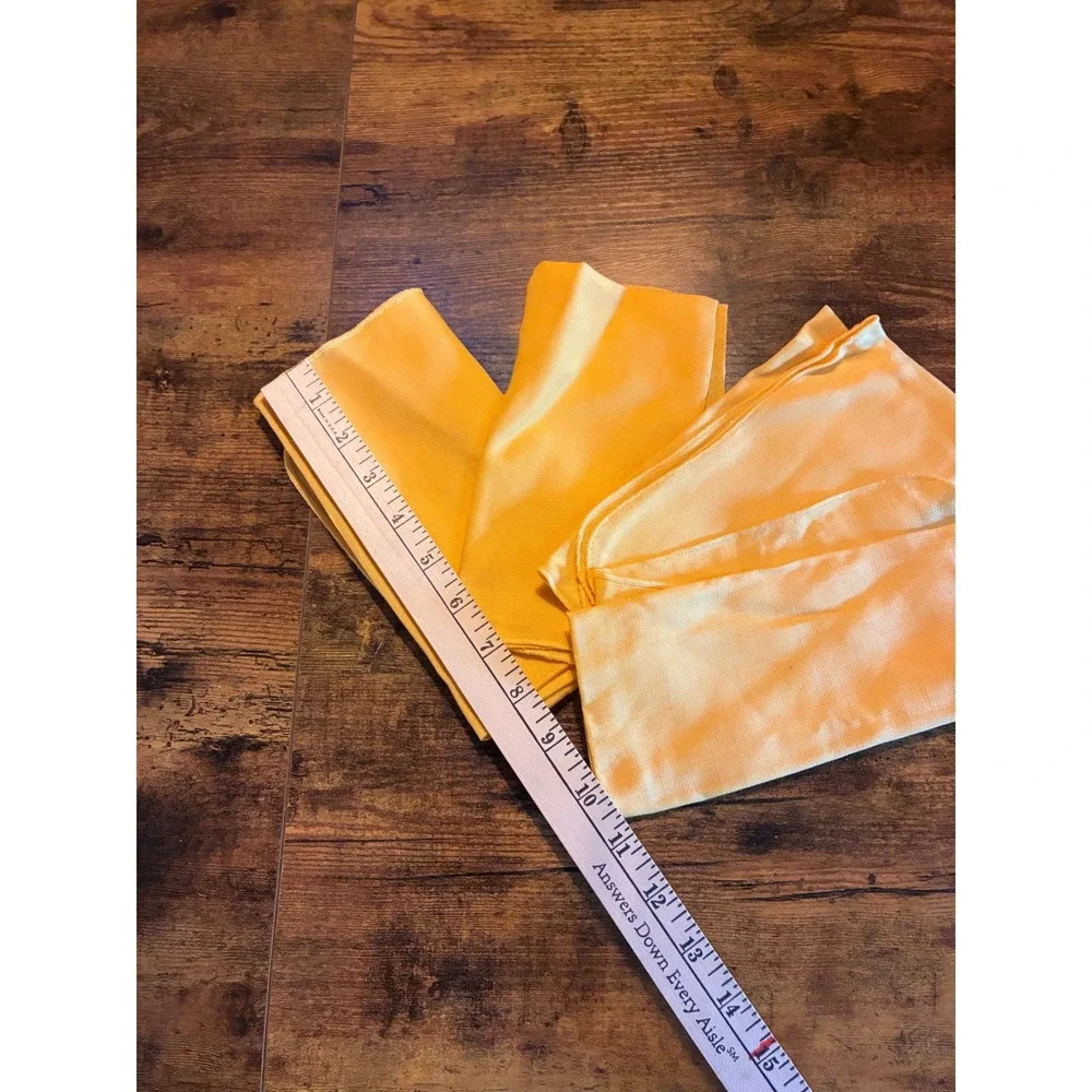 Unbranded Napkins Unisex OS Yellow Excellent Set of 4 Square Cloth Linens